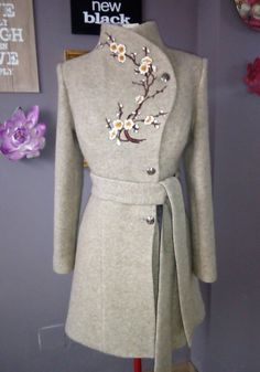 Wrap Midi Coat Winter Overcoat With Belt For Women Luca 2 | Etsy Elegant Long Pea Coat For Spring, Elegant Spring Long Pea Coat, Elegant Long Spring Pea Coat, Beige Wool Coat For Spring, Winter Wedding Wool Outerwear, Chic Stand Collar Pea Coat For Spring, Spring Wool Outerwear With Stand Collar, Chic Spring Pea Coat With Stand Collar, Spring Wedding Long Coat Outerwear