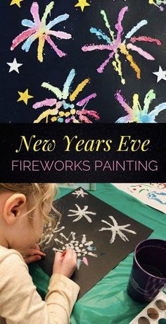 Fireworks Salt Painting - Fun Activity to do with the kids for New Year's Eve! #fireworks #saltpainting #newyearseve #kidart #craftsforkids New Year Art Ideas, Firework Painting, New Years Eve Fireworks, Salt Painting