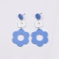 Blue Acrylic Hollow Flower Dangle Earrings Expertly Crafted, These Blue Acrylic Hollow Flower Dangle Earrings Exude Cuteness And Charm. Delicately Designed, They Are Perfect For Adding A Touch Of Playfulness To Any Outfit. Made Of High-Quality Acrylic, These Earrings Are Lightweight And Comfortable To Wear All Day Long. A Must-Have Accessory For Any Fashion-Forward Individual. Blue Spring Earrings For Pierced Ears, Blue Spring Earrings, Trendy Blue Flower Earrings, Blue Flower Charm Drop Earrings, Blue Dangle Earrings For Spring, Trendy Blue Earrings For Spring, Trendy Blue Flower Shaped Jewelry, Blue Flower Shaped Earrings For Summer, Blue Flower Earrings For Pierced Ears