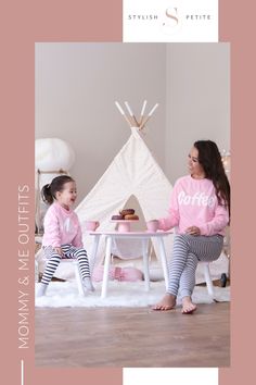 A mom and daughter playing tea party in pajamas Parenting Inspiration, Matching Pajamas, Kids Parenting, Good Parenting, Everything Pink, Petite Fashion