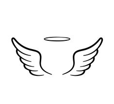 the outline of an angel's wings on a white background