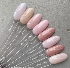 Pink Palette Nails, Shades Of Pink For Nails, Pastel Neutral Nails, Pail Pink Nails, Nude Pink Dip Powder Nails, Neutral Spring Nails Dip, Neutral Pink Nail Colors, Pink Shade Nails, Bridesmaid Nails Pink