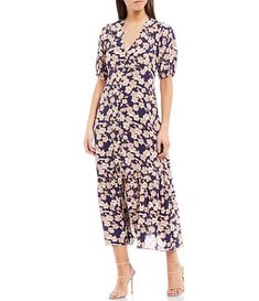 Women's Dresses & Gowns | Dillard's Chic Midi Dress With Notched Neckline For Brunch, Chic Floral Print V-neck Dress For Date Night, Chic V-neck Dress With Floral Print For Date Night, Chic Floral Print V-neck Midi Dress, Chic Floral Print Midi V-neck Dress, Chic Floral Print V-neck Dress With Notched Neckline, Chic V-neck Dress With Floral Print And Notched Neckline, Chic Floral Print Dress With Notched Neckline, Chic Floral Print Midi Dress With Notched Neckline