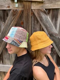 Eco-friendly Hemp Bucket Hat Just in from Nepal! Perfect for summer...at the beach, pool, or just hanging around. Color options: Patchwork or Mustard (Please note each hat is handmade so especially with the Patchwork, it may not be exactly as the photo but will be very similar) *Hemp sun hat made from 100% hemp with a soft organic cotton lining *This hat is lightweight and flexible so that can be folded for easy carrying *Easily gets back in shape 100% Hemp Adult size - available in One Size Sui Casual Woven Sun Hat For Festival, Summer Reversible Sun Hat For The Beach, Summer Reversible Sun Hat For Beach, Fun Cotton Beach Hats, Yellow Bohemian Straw Hat With Short Brim, Bohemian Yellow Straw Hat With Short Brim, Summer Music Festival Bucket Hat, Reversible Cotton Bucket Hat For The Beach, Reversible Bucket Hat For The Beach