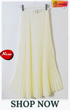 New Summer Women Ladies Elegant Long Skirt Retro Maxi Chiffon High Waist Solid Casual Pleated Beach Long Skirt Sundress Beach Long Skirt, Color Pick, New Shop, Long Skirt, Summer Women, Sundress, Womens Bottoms, High Waist, Chiffon