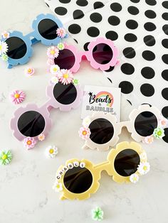 Adorable sunnies for blocking the sun ! Personalized and adorable for any little cutie ! Summer Birthday Sunglasses With Tinted Lenses, Summer Tinted Sunglasses For Birthday, Cute Sunglasses With Uv Protection For Vacation, Cute Sunglasses With Uv Protection, Cute Spring Sunglasses With Uv Protection, Cute Sunglasses With Uv Protection For Spring, Cute Sunglasses With Gradient Lenses For Spring, Trendy Sunglasses For Spring Gift, Cute Adjustable Sunglasses For Spring