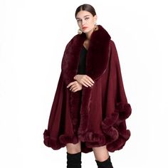 PRICES MAY VARY. Fabric: 15% Terylene, 85% acrylic fiber, artificial fur trim, thick and dense texture, which can effectively keep warm in cold winter. Size: A size for most people. The length of the garment is 80cm / 31.5inch, the sleeve length is 60cm / 23.6inch, the chest circumference is 220cm / 86.6inch, and the wrap shawl brings warmth in cool weather. Design features: Artificial fur, in line with environmental protection and avoid injury. The atmospheric faux fur collar is thick, soft and Fork Design, Weather Design, Forks Design, Cardigan Shawl, Cloak Coat, Poker Game, Victorian Costume, Winter Shawl, Shawl Cardigan