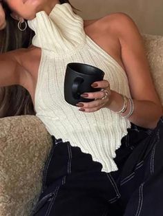 🚚FREE Shipping on orders over $100 ✨ use Code: "Mylook" for Extra Discount at checkout ﻿- 📏Sizing: run a little small 📏 Wear the MsDressly® solid color lace up short Knitted Solid Tank Top and pair it with your favorite leggings to create your own style! This small pointed sweater vest runs through the details, which is very suitable for wearing in the spring when the breeze blows. Solid rib knit fabric forms a triangular hem. Gender: Women Type: Tops Feature: Knitted, Solid Material: 80% Cotton, 20% Polyester Care: Hand Wash Cold. Do Not Bleach. Line Dry. Iron Low Heat Style: Casual/Fashion Color: Black, White, Blue, Green, Earth, Pink Size: S, M Please Note: All Dimensions Are Measured Manually With A Deviation Of 1 To 3cm. Colour Blocking Fashion, Rib Knit Fabric, Solid Tank Tops, Loose Tank Tops, Heat Styling Products, Turtle Neck Top, Knitted Tank Top, White Tank Top, Fashion Colours