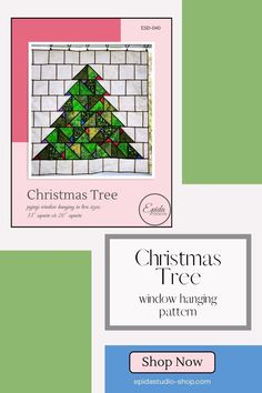 the christmas tree pattern is shown in three different colors, including green and pinks