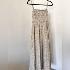 For Love & Lemons Floral Print Midi Dress -Floral -Midlength -Open Back -Nwt Multicolor Floral Dress With Smocked Bodice For Garden Party, Multicolor Floral Dress For Garden Party, Multicolor Cotton Dress With Smocked Bodice, Multicolor Maxi Dress With Smocked Bodice For Brunch, Multicolor Feminine Dress With Smocked Bodice, Feminine Multicolor Dresses With Smocked Bodice, Multicolor Dresses With Smocked Bodice, Spring Multicolor Dress With Smocked Bodice, Multicolor Smocked Bodice Dress For Spring