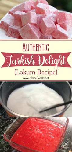 the ingredients for turkish delight are shown in this collage