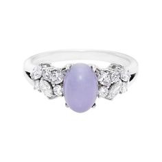 Alternating round and marquise diamond with an oval cut purple jade create an alluring pattern across the top of this elegant and distinctive ring. Product Specifications: - Oval Shape High Quality Natural Purple Jade (6mm x 8mm) from Burma (Certificate included) - 6 Marquise Shaped High Quality Natural Diamonds with 0.36ct - 6 Round Brilliant Cut High Quality Natural Diamonds with 0.18ct Quality: D-F in Color and VS in Clarity, with Heart and Arrow (Ideal cut) - 18K White gold Made to order. Please allow 10-15 business days for item to be shipped. 2-3 Business days delivery by FedEx / DHL. Contact us for urgent order. It can be made of Platinum, 18K, 14K in yellow gold, white gold or rose gold. We use Diamonds that are D-F (colorless) in color and VS in clarity with Heart and Arrow (Ideal Purple Jade Ring, Glittery Accessories, Jade Engagement Ring, Marquise Diamond Ring, Green Product, Purple Diamond, Purple Jade, Unique Engagement Ring, Colorless Diamond