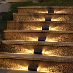 the steps are lit up with lights and there is no image here to provide a caption for