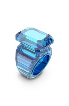 Faceted crystals surround a tonal showstopping crystal ring done in matching plate and topped with the largest sparkler of them all. Crystal Imported Jewels Rings, Ladies Ring, Ring Ideas, Rings Bracelets, Swarovski Jewelry, Ring Size Guide, Blue Rings, Crystal Rings, Blue Crystals