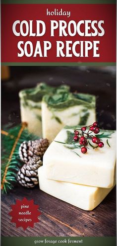 holiday cold process soap recipe on a wooden table