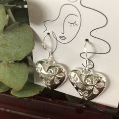 "Elegant 925 SilverEarrings, Statement Earrings, Long Dangle Drop Silver Earrings, Wedding Earrings, Christmas Earrings. Ladies /Womens Earrings, Gifts for Her Width: 1/2 \"     Length: 1/2\"  FREE Delivery Anywhere in Canada and USA via Canada Post / USPS  My Little PeaChews Winnipeg, Manitoba" Heart Earrings As Mother's Day Gift, Pierced Earrings As A Valentine's Day Gift For Her, Silver Heart Earrings For Wedding On Valentine's Day, Sterling Silver Heart Wedding Earrings, Silver Heart Earrings For Wedding And Valentine's Day, Silver Double Heart Earrings For Wedding, Wedding Heart-shaped Drop Earrings In Sterling Silver, Mother's Day Sterling Silver Earrings Gift, Mother's Day Gift Sterling Silver Earrings