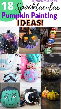 Creative Pumpkin Painting, Pumpkin Decorating Contest, Days Until Halloween, Pumpkin Painting Ideas, Seasonal Activities, Halloween Pumpkins Painted, Creative Pumpkins, Pumpkin Carving Templates, Holiday Games