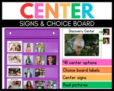 the center sign and choice board is shown