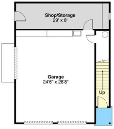 the garage floor plan is shown