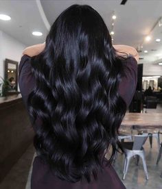 27 Flattering Dark Hair Colors for Every Skin Tone Light Black Hair, Black Hair With Lowlights, Dark Hair Colors, Dark Chocolate Hair, Dark Chocolate Brown Hair, Black Hair Balayage