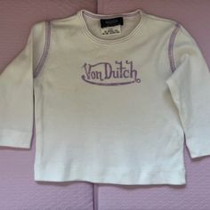 White Ls Tee With Purple Lettering, 100% Cotton Von Dutch, Shirts & Tops, Color Purple, Kids Shirts, Shirts Tops, Long Sleeve Tees, Tops & Tees, The 100, Purple