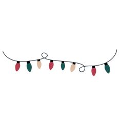 christmas lights hanging from a string on a white background