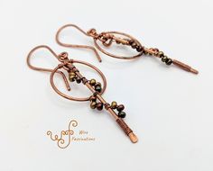 Unique Copper Wire Wrapped Hoop Earrings, Wire Jewelry Patterns, Earring Ideas, Wrapped Jewelry, Jewelry Patterns, Copper Jewelry, Wire Wrapped Jewelry, Mountain View, Wire Jewelry