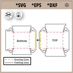 the sewing pattern shows how to make an origami box