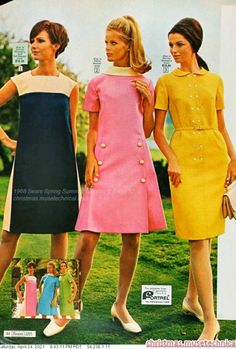 1965 Fashion, Dress With White Collar, Conservative Fashion, 1960s Outfits, Teen Dress, Swinging Sixties