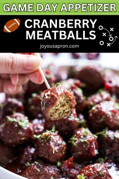 Score big on game day with these cranberry meatballs! This simple recipe combines tender meatballs with a sweet and tangy cranberry sauce, creating a delicious appetizer that’s perfect for the Super Bowl. They’re quick to prepare and stay warm in the slow cooker, making them a hassle-free addition to your snack table. Whether served with toothpicks or as a main dish over rice, these meatballs are sure to please your guests.