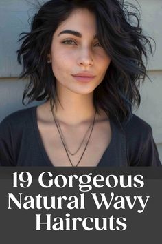 Portrait of a woman with natural wavy hair, gazing at the camera. Thick Wavy Shoulder Length Hair, Thick Wavy Hair Medium Length, Diy Wavy Shag Haircut, 2b Bob Haircut, Naturally Wavy Haircuts Medium, Medium Layered Haircuts For Wavy Hair, Styles For Short Wavy Hair, Trendy Medium Length Haircuts 2024, Coarse Wavy Hair Haircuts