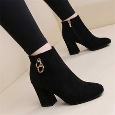 💌 1. New customer get 7% OFF [Code: 7OFF]💌 2.Buy 2 and get 10% OFF [Code: 10OFF]💌 3. Buy 3 and get 15% OFF [Code: 15OFF] Black High Heel Martin Boots With Zipper Closure, Black High Heel Martin Boots With Zipper, Gladiator Sandals Heels, Shoes Big, Low Heel Boots, Boots Patterns, Winter Ankle Boots, Ankle Heels, Block Heel Ankle Boots