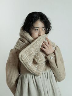 Composition : wool/acrylic/polyColor : beigeCountry of Origin : KOREA Fall Beige Outerwear With Scarf, Winter Woven One-size Shawl, Winter Woven Shawl One Size, Beige Wool Shawl For Fall, One Size Wool Scarves For Winter, Fall Beige Wool Shawl, Beige Knitted Scarves One Size, One Size Beige Knitted Scarves, Cream Wool Scarf For Fall