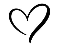 a black and white heart with the word love written in cursive writing on it