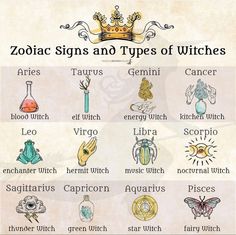 zodiac signs and types of witches