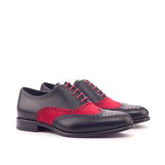 Also known as a wingtip, the Full Brogue is easily identifiable as one of the most classic pairs of men's dress shoes on the market. Featuring a brogue pattern along the sides as well as the toe cap, every man needs a Full Brogue in his shoe closet. Highlights Materials: box calf, kid suede Lining: black calf leather Sole: dark red leather sole Sole type: leather sole Model: Mens Dress Full Brogue Standard Finishing black, red Made in Spain Shipping directly from our factory in Spain 4 weeks lea Wingtip Oxfords With Brogue Detailing For Galas, Business Wingtip Oxford Shoes With Goodyear Welt, Wingtip Oxfords With Rubber Sole, Wingtip Oxfords With Rubber Heel Cap For Galas, Elegant Wingtip Lace-up Shoes With Red Sole, Wingtip Lace-up Shoes With Brogue Detailing For Galas, Gala Wingtip Lace-up Shoes With Brogue Detailing, Goodyear Welted Wingtip Derby Shoes, Wingtip Leather Shoes With Rubber Heel Cap For Galas