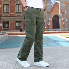 Applicable Season : Spring and Autumn Applicable Scene : CASUAL Fabric Type : Broadcloth Model Number : Casual Pants for Men Closure Type : Elastic Waist Decoration : Pockets Place Of Origin : China (mainland) Waist Size(in inches) : 2 - 3 Front Style : Flat Item Type : full length Length : full length Thickness : midweight Fit Type : LOOSE Style : Casual Material : Polyester,Acetate,Other Gender : MEN Pant Style : Cargo Pants Waist Type : high Brand Name : shangkaka Please note 1 cm = 0.39 inch