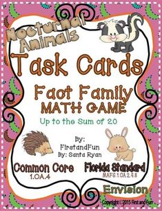 an animal themed task card game