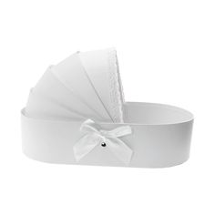 a white paper box with a bow on it