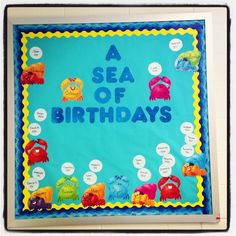 a sea of birthdays bulletin board on the wall