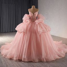 Pink Quinceañera Dress Beaded Crystals Detachable Sleeves Ball Gown Organza Ball Gown With Fitted Bodice For Quinceanera, Organza Ball Gown Quinceanera Dress For Sweet 16, Organza Quinceanera Ball Gown For Sweet 16, Organza Quinceanera Dress With Sweetheart Neckline For Debutante Ball, Organza Quinceanera Dress With Sweetheart Neckline, Quinceanera Dress With Sweetheart Neckline For Debutante Ball, Organza Ball Gown For Sweet 16, Princess Style Organza Quinceanera Ball Gown, Princess Ball Gown With Corset Back For Debutante Ball