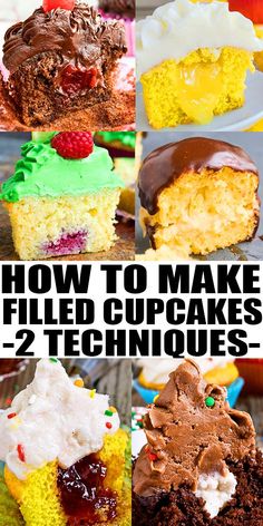 how to make filled cupcakes with 2 techniques for the cake decorating process