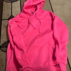 Shein Hoodie Pink Sweatshirt With Kangaroo Pocket For Spring, Solid Sweatshirt With Double-lined Hood For Spring, Spring Solid Color Hooded Hoodie, Spring Fleece Stretch Hoodie, Adjustable Hood Sweatshirt For Spring, Pink Spring Sweatshirt With Adjustable Hood, Spring Pink Sweatshirt With Adjustable Hood, Pink Adjustable Hood Sweatshirt For Spring, Spring Solid Color Hoodie With Kangaroo Pocket