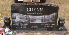 the grave of james franklin and victoria eari is shown in front of a truck