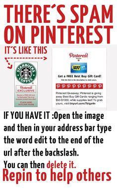 there's spam on pinterest it's like this