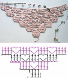 the crochet pattern is shown with instructions to make it