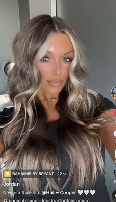 Cute Brown Hair Color Ideas, Ashy Dark Balayage, Summer Brown Hair Color Brunettes, Blonde Highlights Smudge Root, Blonde Black Brown Hair, Ashy Brown Hair With Blonde Money Piece, Ice Blonde Highlights On Dark Hair, Icy Burnett Hair, Platinum Blonde Lowlights