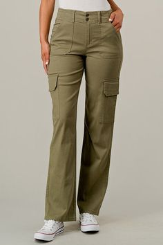 Mid-rise Stretch Cargo Bottoms, Stretch Mid-rise Cargo Bottoms, Stretch Mid-rise Cargo Style Bottoms, Mid-rise Stretch Pants With Cargo Pockets, Stretch Cargo Style Mid-rise Bottoms, Non-stretch Mid-rise Bottoms With Side Pockets, High Rise Stretch Bottoms With Cargo Pockets, Stretch Straight Leg Cargo Bottoms, Mid-rise Stretch Cargo Pants