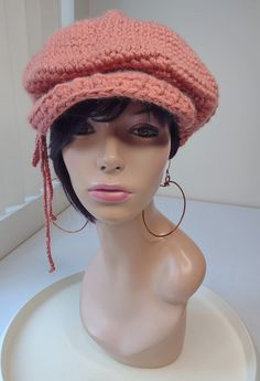 This is a handmade, crocheted, professionally finished flat cap  style hat ► ITEM DESCRIPTION ITEM NAME: Slim Skate Date   ♦ Hidden drawstring is used around the lower edge for a custom, snug fit.  ♦ Brim has moldable shaping ♦ This hat has some stretch to allow fitting for larger heads ( also good if you have braids, dreadlocks, and thicker hair)  ► MATERIALS Made of 100% colorfast acrylic yarn ► CARE INSTRUCTIONS ♦ Hand wash and Air dry ► CUSTOM OPTIONS ♦ If you would like custom options not shown in the drop down menus, please send a message first before ordering to avoid order cancellations. A new listing may be created for you to order from according to what you request or additional payment may be requested for the current listing you are ordering from.  ♦ You can choose the base col Casual One Size Crochet Flat Cap, Trendy One-size Flat Cap, Trendy One Size Flat Cap, Adjustable Flat Cap Crochet Hat, Casual Style, Casual Adjustable Crochet Flat Cap, Taxi Hat, Skate Date, 70s Hats, Braids Dreadlocks