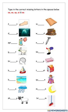 worksheet with pictures and words in english